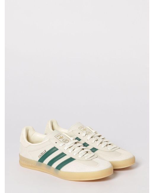 Adidas Originals White Gazelle Indoor Leather Sneakers for men