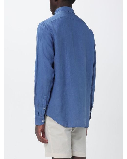 Brooksfield Blue Casual Linen Shirt for men