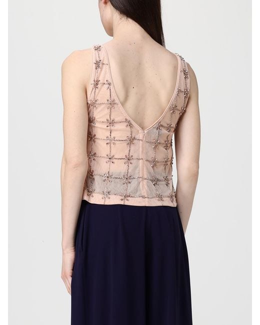 Pinko Blue Tulle Top With Crystals
