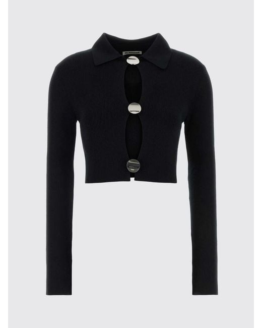 Jil Sander Black Cut-Out Wool Cardigan