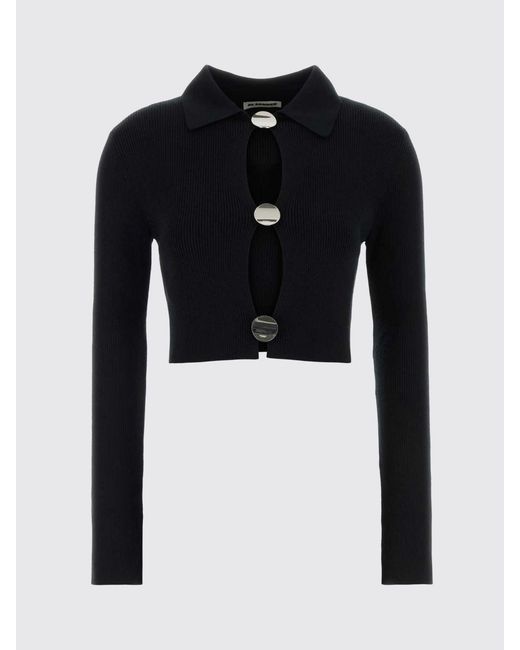 Jil Sander Black Cut-Out Wool Cardigan