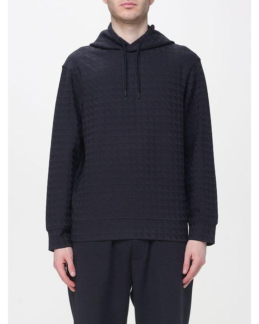 Emporio Armani Blue Jersey Hoodie for men