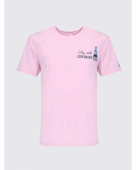 Mc2 Saint Barth Pink Cotton Crew Neck T-Shirt for men