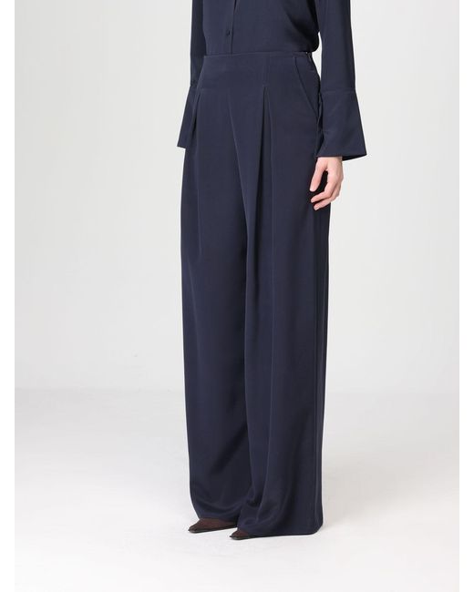 Max Mara Pure Blue Pure Stretch Silk Palazzo Trousers Max Mara