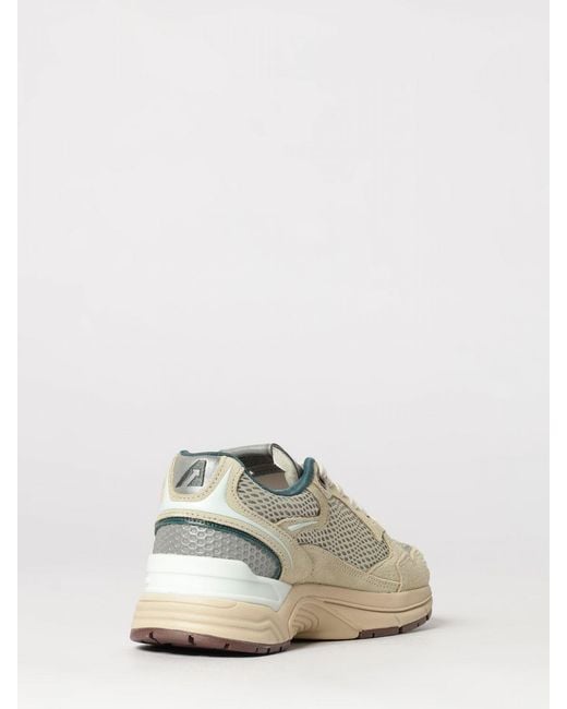 Autry White Hyperway Two-Tone Leather And Mesh Sneakers With Cut-Out Logo