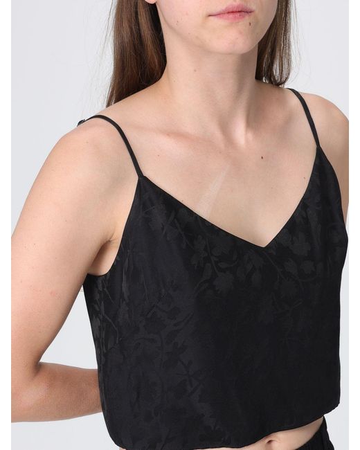 Pinko Black Alpago Viscose Blend Crop Top