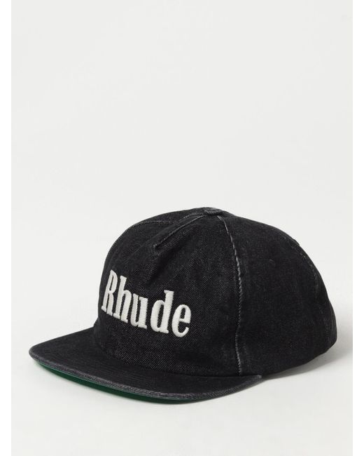 Rhude Black Hat for men
