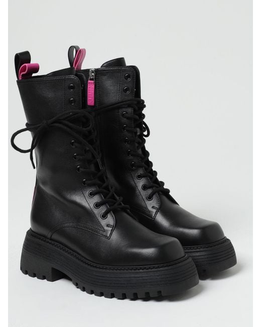 3Juin Black Flat Ankle Boots