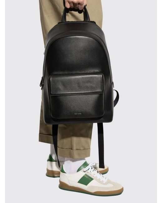 Paul Smith Black Calf Leather Backpack for men