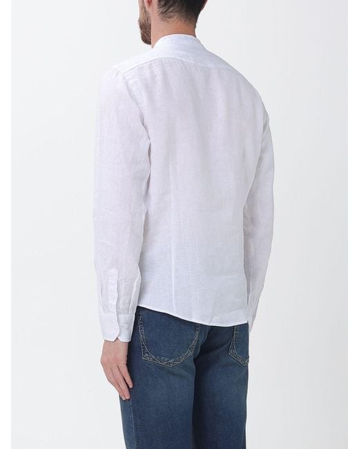 Blauer Leinen-Freizeithemd in White für Herren