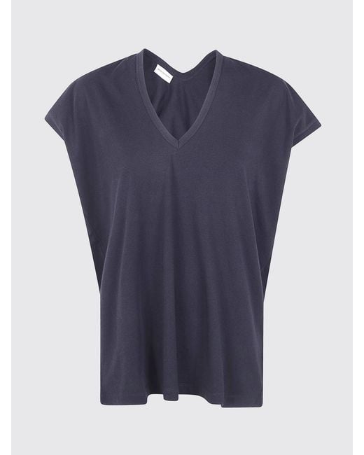Dries Van Noten Blue Basic Cotton V-Neck T-Shirts