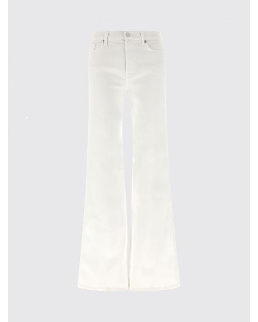 7 For All Mankind White Flared Stretch Denim Jeans