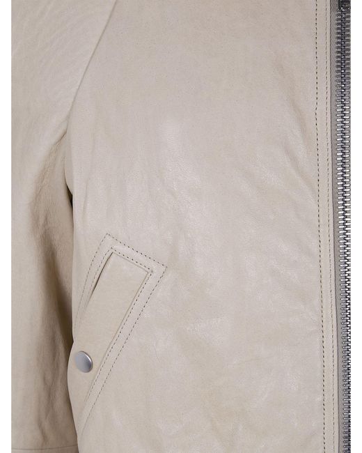 Rick Owens Gray Leather Jacket for men