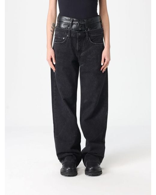 Agolde Black Double-Waist Jeans