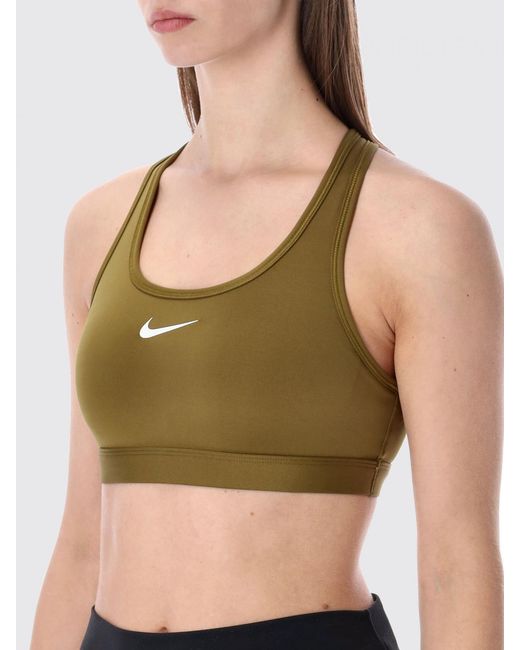 Nike Black Swoosh Stretch Technical Fabric Cropped Top