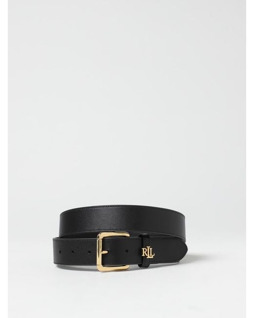 Ralph Lauren Black Leather Belt With Buckle