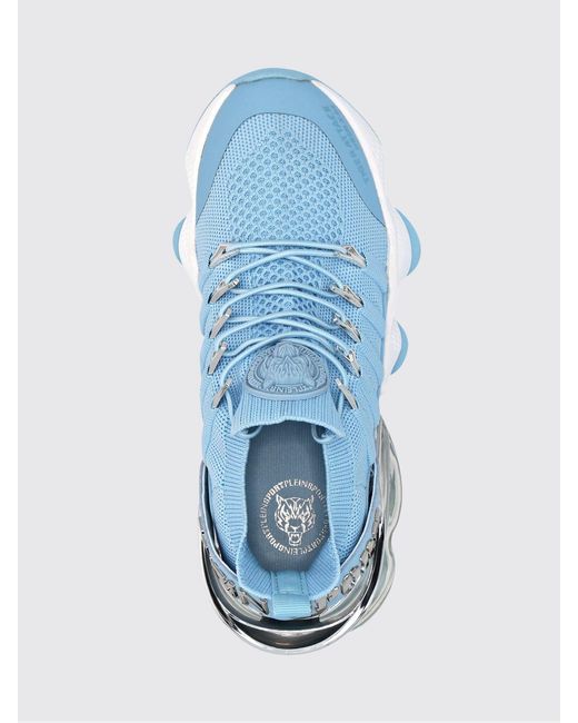 Philipp Plein Blue Mesh And Rubber Sneakers for men