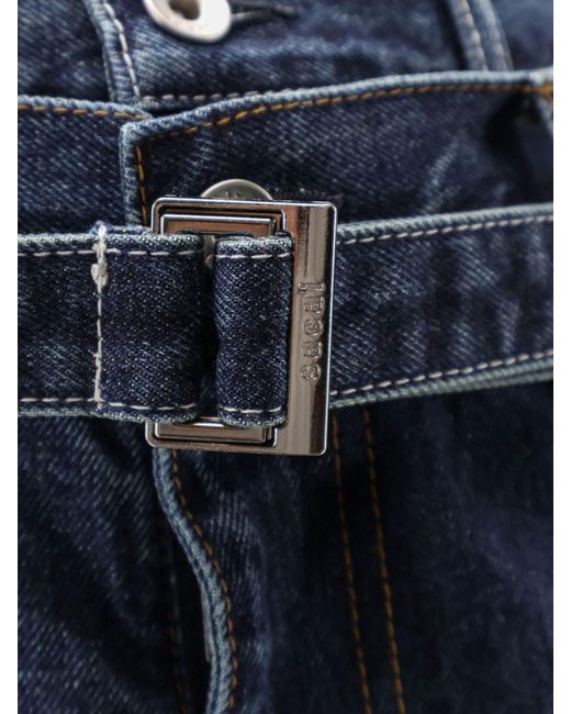 Sacai Blue Cotton Denim Straight Jeans for men