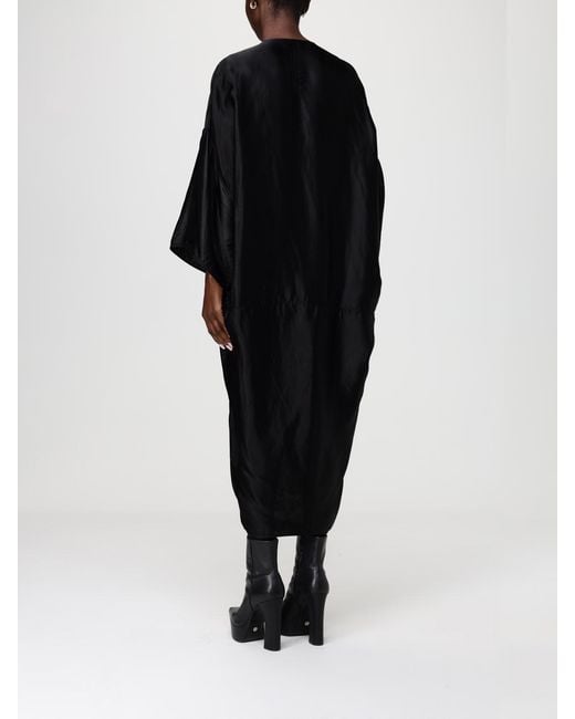Rick Owens Black Cupro Kaftan Dress