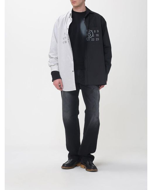 MM6 by Maison Margiela Black Denim Straight Jeans for men