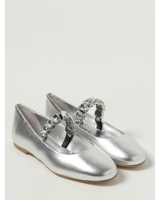Casadei White Ballet Flats
