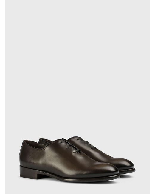 Doucal's White Leather Oxford Shoes for men