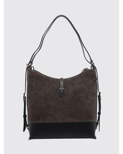 Tod's Black T Timeless Bicolour Smooth And Suede Calf Leather Shoulder Bag