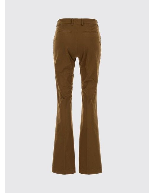 PT Torino Brown Stretch Cotton Flared Trousers