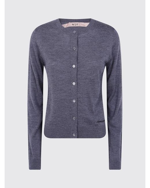 N°21 Blue Slim Fit Crewneck Cardigan