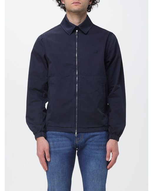 Brooksfield Blue Stretch Gabardine Shirt Jacket for men