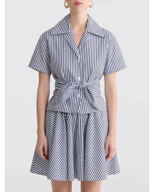 Patou Blue Striped Crêpe Shirt