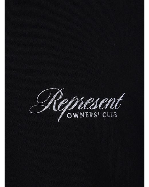 Represent Black Cotton Logo T-Shirt for men
