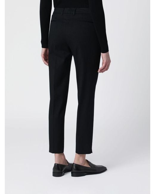 PT Torino Black Cotton Slim Trousers