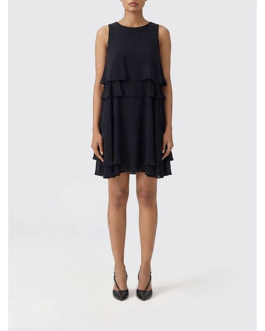 AMI Black Silk Blend Dress