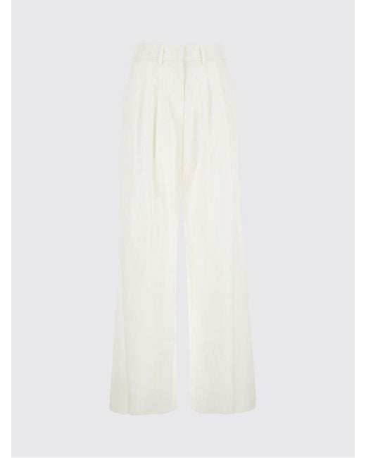 PT Torino White Frankie Cotton Trousers