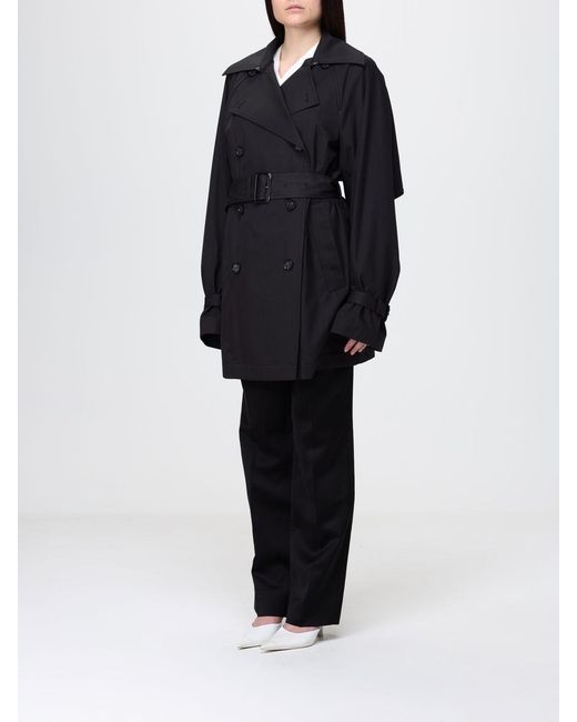 Totême  Black Cotton Double-Breasted Trench Coat