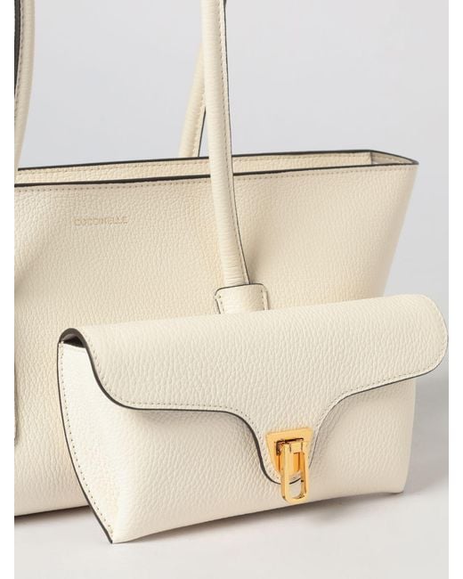 Coccinelle Natural Grained Leather Beat Double Bag