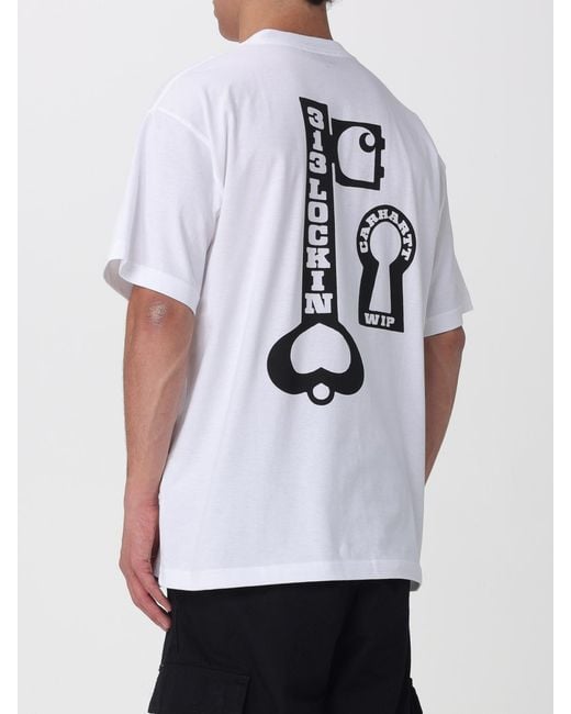Carhartt White Printed Organic Cotton Jersey T-Shirt for men