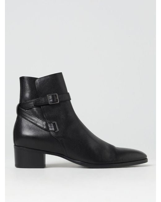 Botas Jodhpur con tacón de 45mm Saint Laurent de hombre de color Black