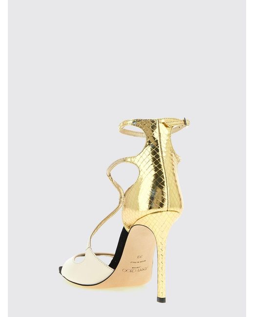 Jimmy Choo White Azia Python-Print Leather Sandals With High Heels And Crystals