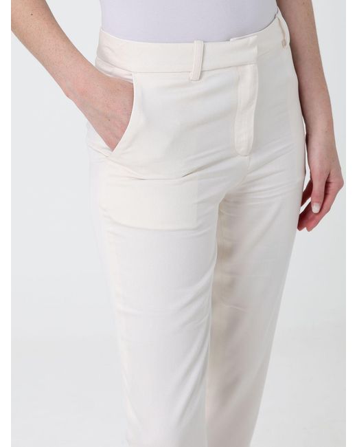 Frankie Shop White Cropped Lyocell Pants With Side Slit