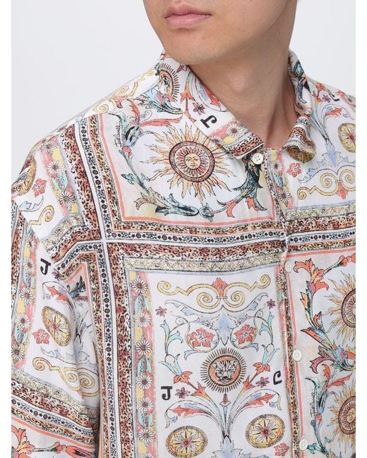 Just Cavalli Brown Printed Viscose Shirt for men