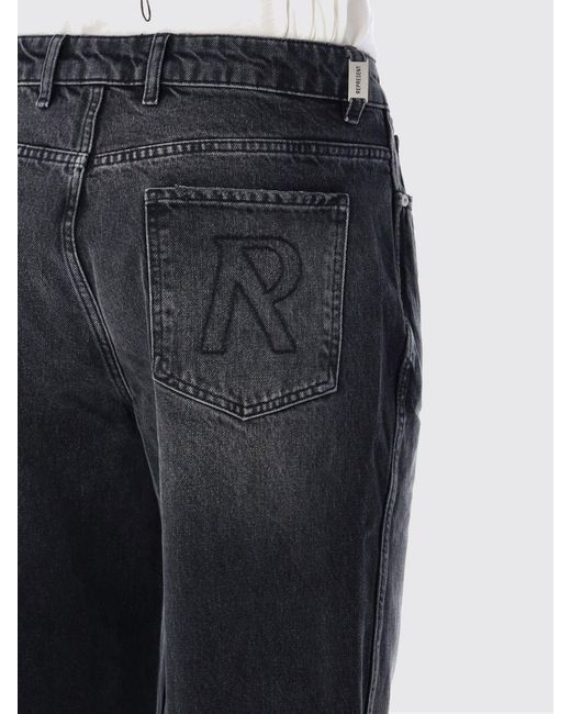 Represent Blue Wide-Leg Cotton Denim Jeans for men