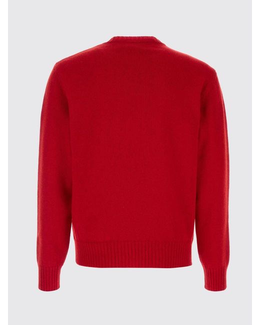Valentino Red Chez Crew Neck Virgin Wool Pullover for men
