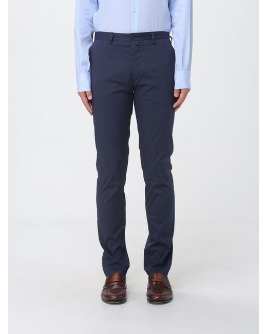 Brooksfield Blue Cotton Blend Chino Trousers for men