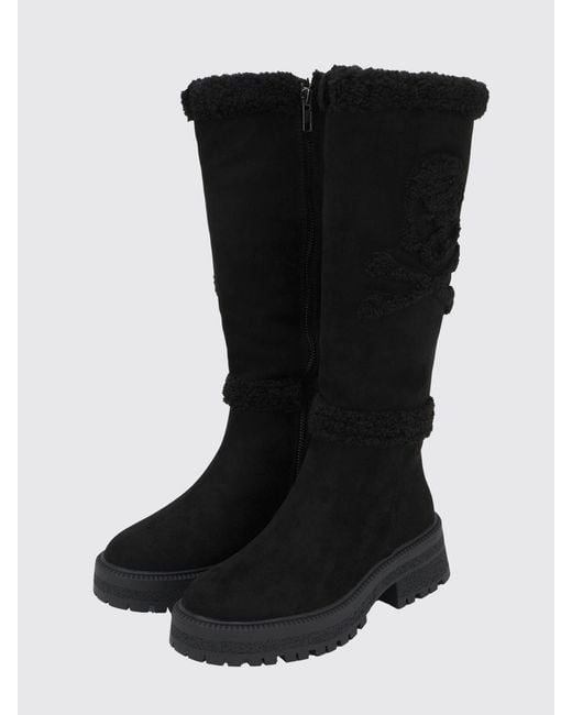 Philipp Plein Black Flat Ankle Boots