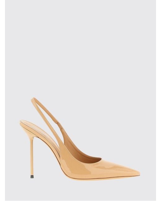 Paris Texas Natural Lidia Patent Leather Slingback Pumps