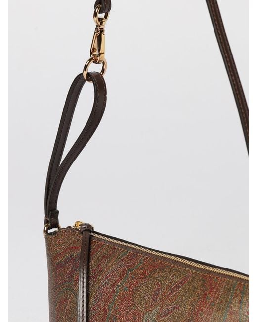 Etro White Mini Essential Paisley Coated Cotton Bag