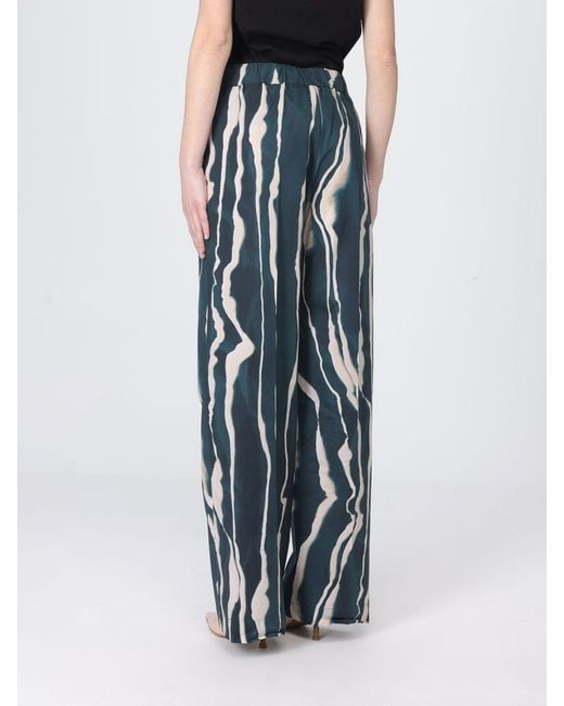 Liviana Conti Blue Cesira Printed Poplin Trousers