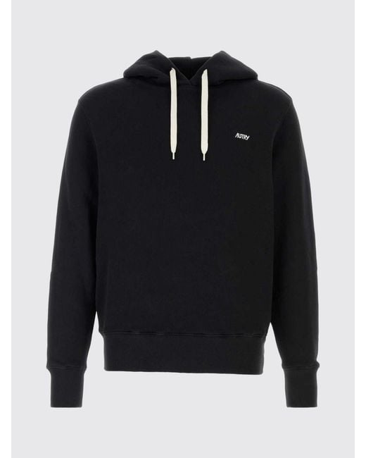 Autry Blue Cotton Hoodie With Contrasting Logo And Drawstring for men